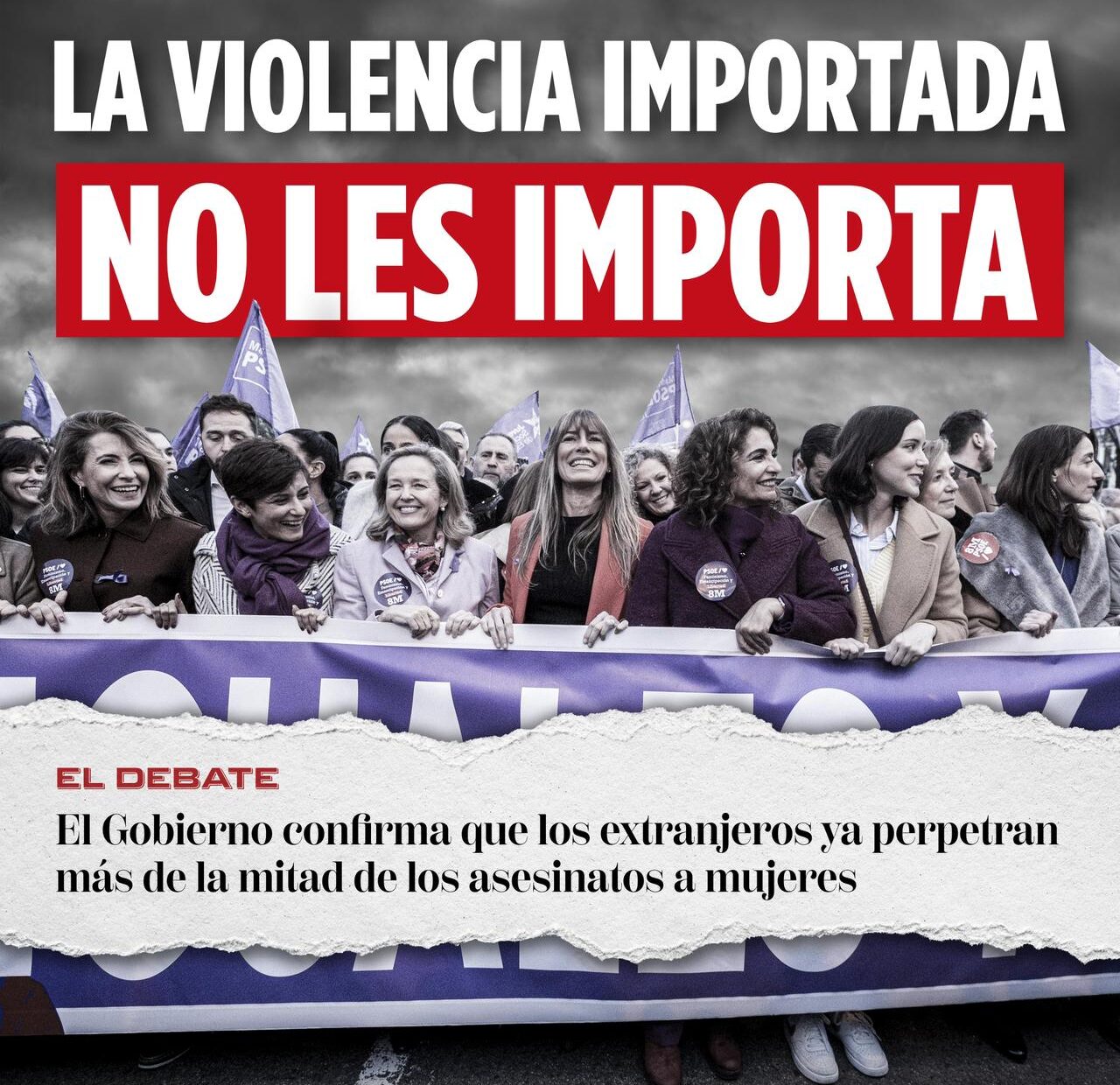 8M: Solidaridad exige la remigración para erradicar la violencia importada contra la mujer.